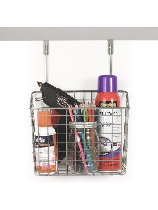 Hanging Baskets for Organizing Large, Satin Nickel - Grid Over the Cabinet Wire - Picture 5 of 9